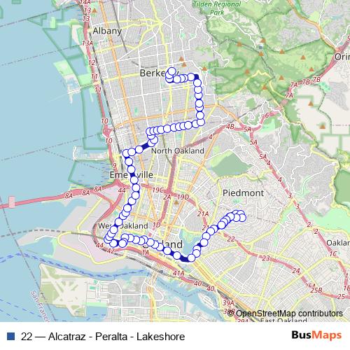 22 bus Line Map
