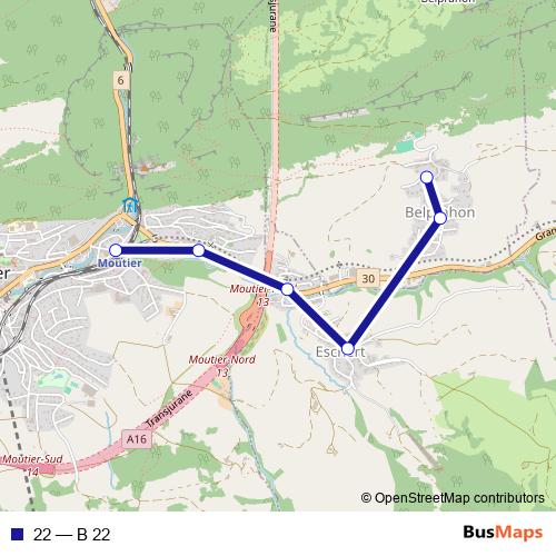 22 bus Line Map