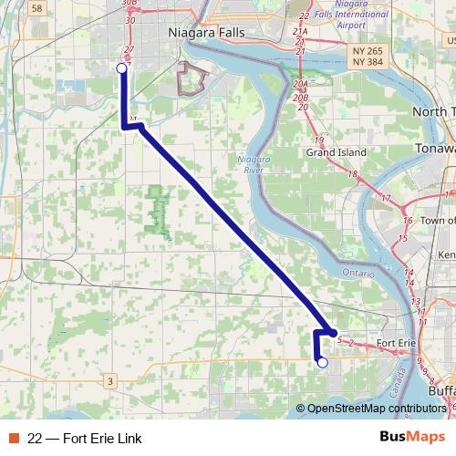 22 bus Line Map