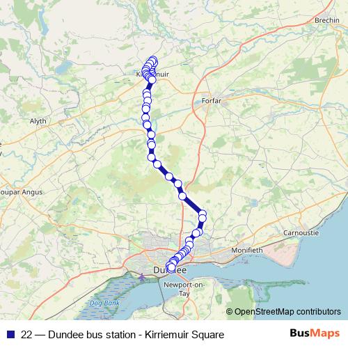 22 bus Line Map