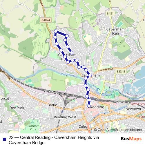 22 bus Line Map