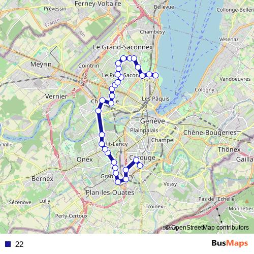 22 bus Line Map
