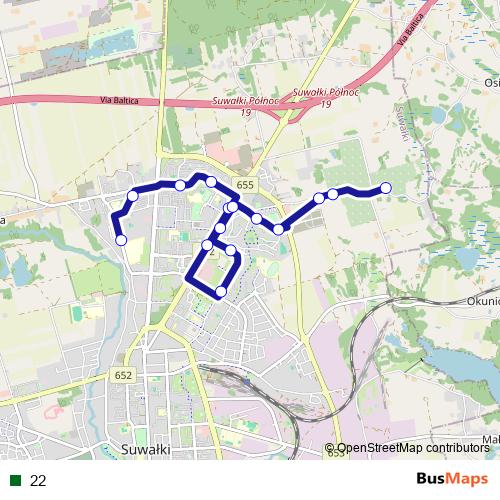 22 bus Line Map