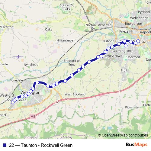 22 bus Line Map