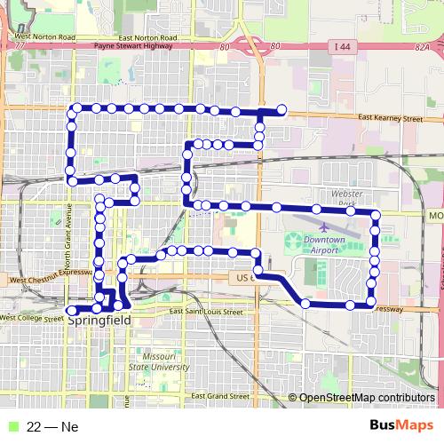 22 bus Line Map