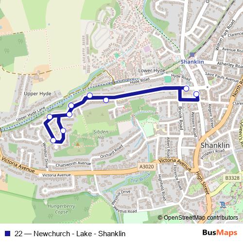 22 bus Line Map