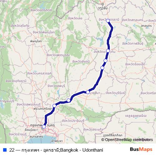22 bus Line Map