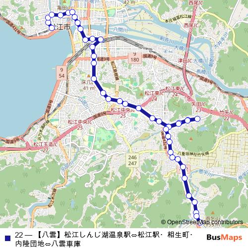 22 bus Line Map