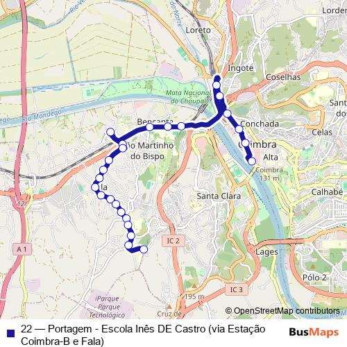 22 bus Line Map