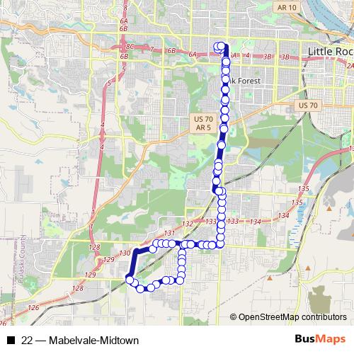 22 bus Line Map