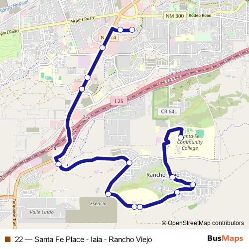 22 bus Line Map