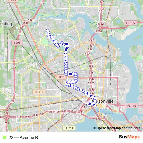 22 bus Line Map