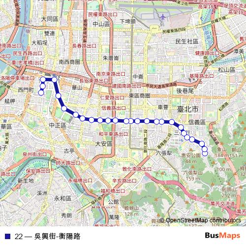 22 bus Line Map