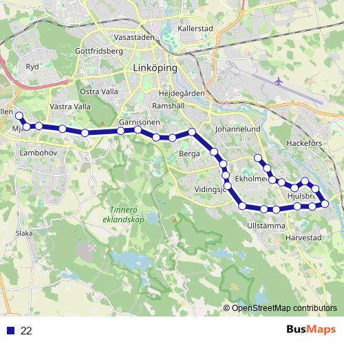 22 bus Line Map