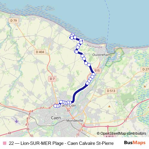 22 bus Line Map