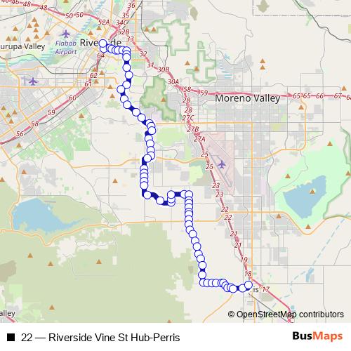 22 bus Line Map
