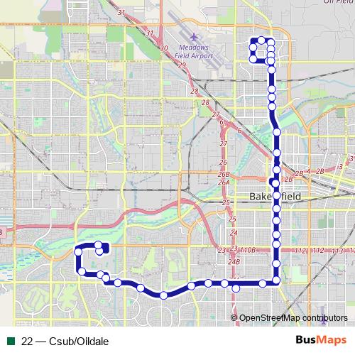 22 bus Line Map
