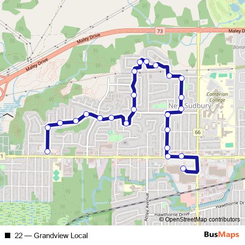 22 bus Line Map