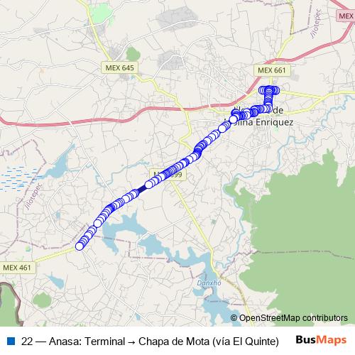 22 bus Line Map