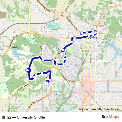 22 bus Line Map