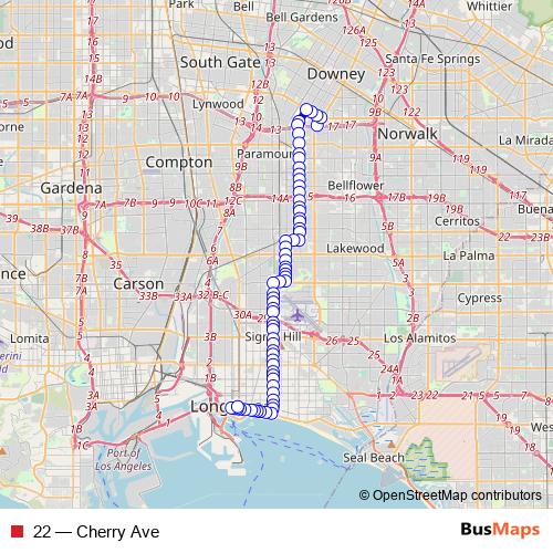 22 bus Line Map