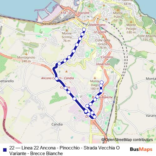 22 bus Line Map
