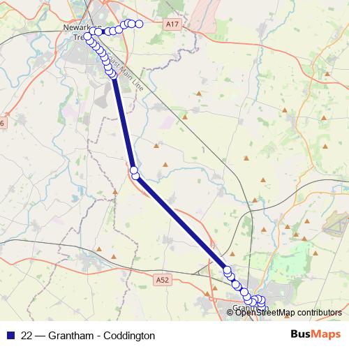 22 bus Line Map