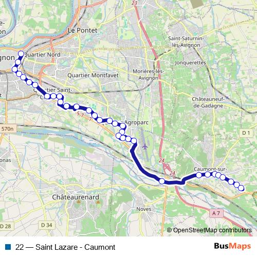 22 bus Line Map