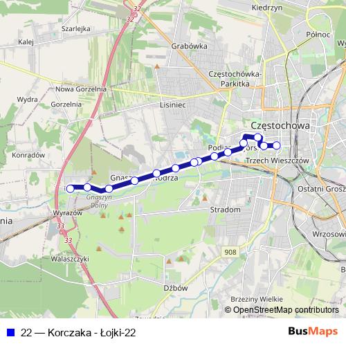 22 bus Line Map