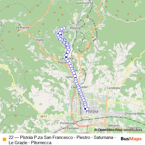 22 bus Line Map