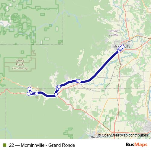 22 bus Line Map