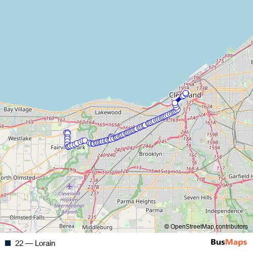 22 bus Line Map