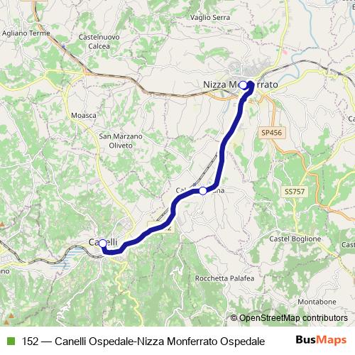 152 bus Line Map