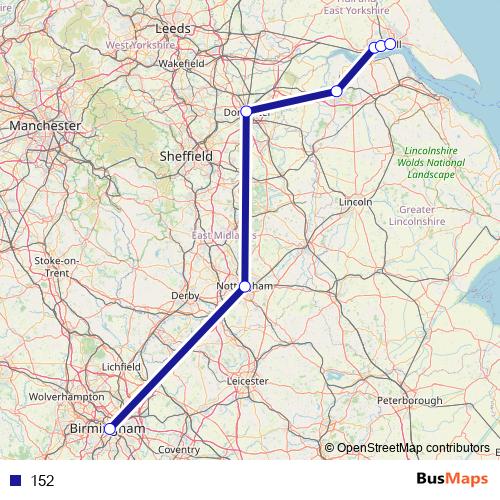 152 bus Line Map