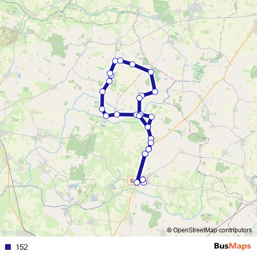 152 bus Line Map