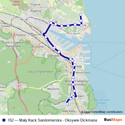152 bus Line Map