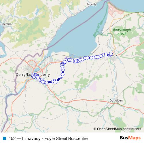 152 bus Line Map