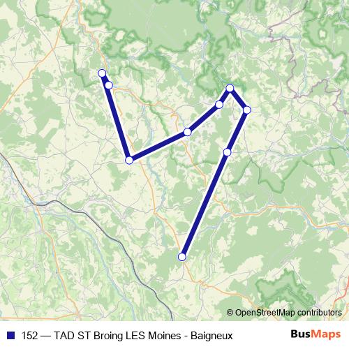 152 bus Line Map