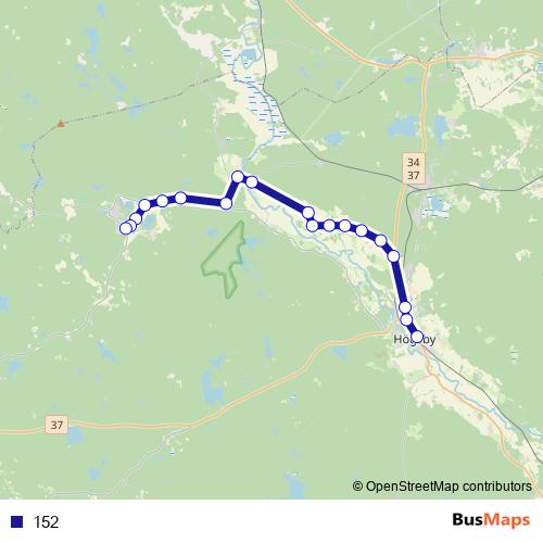 152 bus Line Map