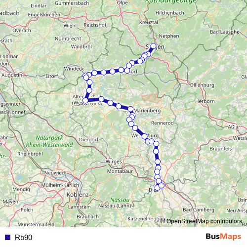 Rb90 rail Line Map