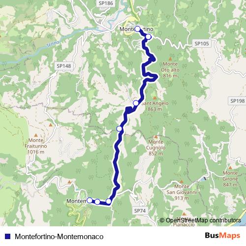 Montefortino-Montemonaco bus Line Map