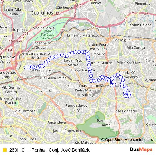 263j-10 bus Line Map