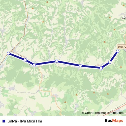 Salva - Ilva Mică Hm rail Line Map