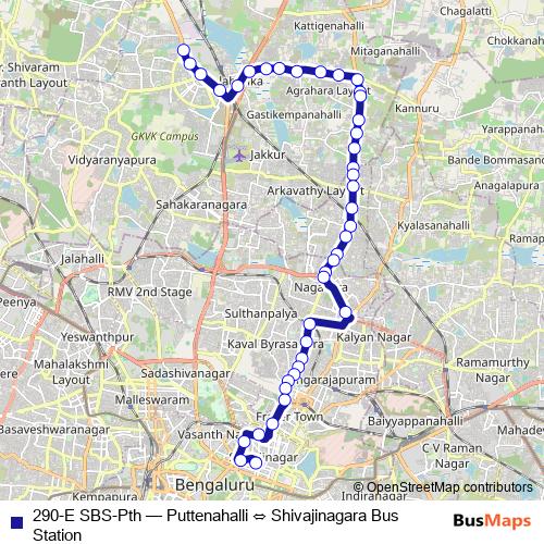 290-E SBS-Pth bus Line Map