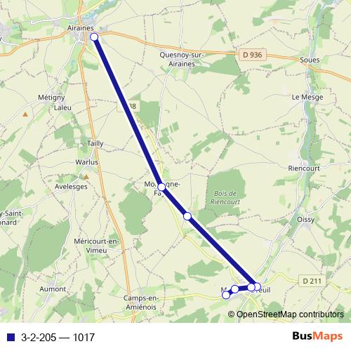 3-2-205 bus Line Map