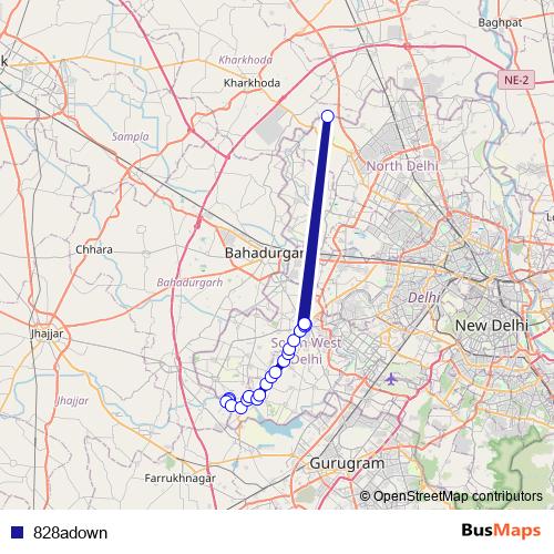 828adown bus Line Map