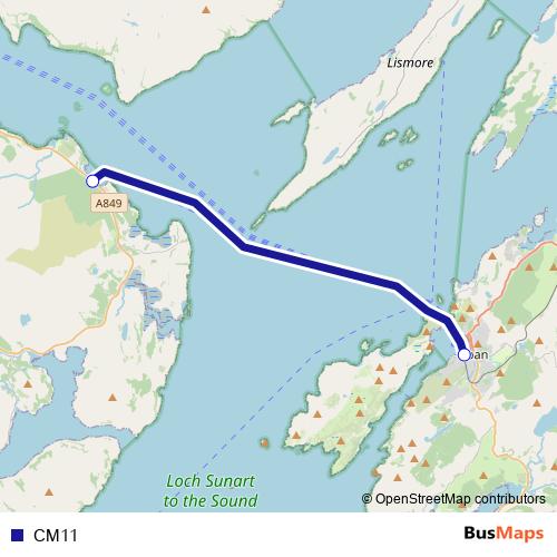 CM11 ferry Line Map