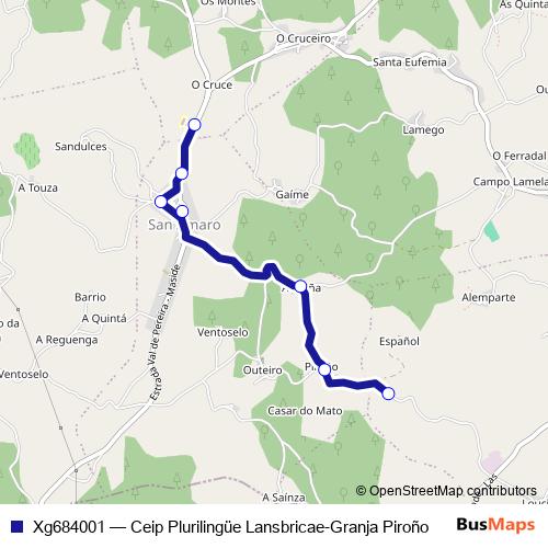 Xg684001 bus Line Map