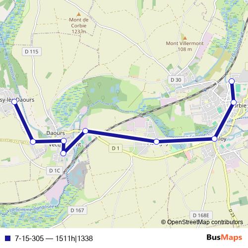 7-15-305 bus Line Map