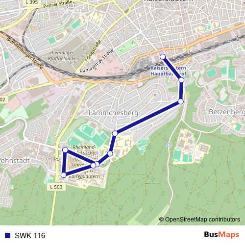 SWK 116 bus Line Map